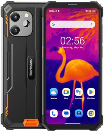 Blackview Imagerie Thermique Smartphone Incassable BV8900, Batterie 10000mAh, Helio P90 700 16Go+256Go, 64MP Triple caméra, 6.5'' 2.4K FHD+, IP68 Android 13 Téléphone Débloqué, NFC GPS OTG Orange