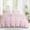 Freyamy Boho Bettwäsche 220x240cm Rosa Getuftet Herz Bettwäsche-Sets Stickerei Shabby Chic Bettwaren-Sets Microfaser Mädchen Deckenbezug 1 Bettbezug mit Reißverschluss und 2 Kissenbezug 80x80cm