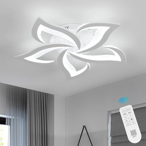 Riserva LED Ceiling Light Dimmable 40W, Creative Petals Design, White | Ceiling Lamp Modern White Aluminium for Living room, Bedroom, Dining room, Balcony