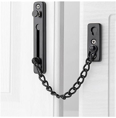 RaamKa TüRkette Türkettenschloss Edelstahl Sicherheitskettenschutz Feder Anti-Diebstahl-Presse Heavy Duty Slide Catch Latch Schraubenschutz Zubehör ohne Bohren