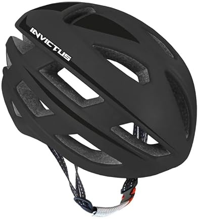 MVTEK Casco Invictus Nero. Casco bici uomo e donna. Casco da bicicletta adulti 57-61cm. Casco bici in mold omologato, regolabile, traspirante, ergonomico. Casco da bici 250gr.