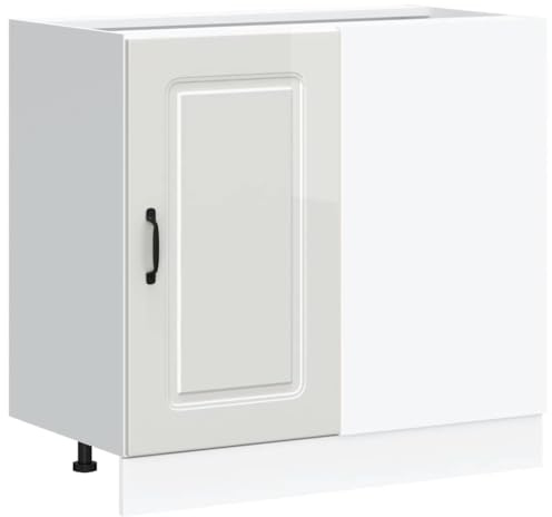 vidaXL Mobiletto da Cucina Kalmar Bianco Lucido in Legno ingegnerizzato