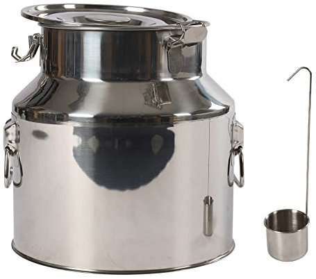 MINRS Milchkanne 22L Transportkanne aus Edelstahl 201 mit Auslaufsicherem Deckel, Spannverschluss und Gummidichtung für die Lagerung von Milch