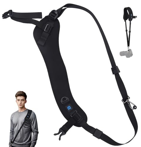 Yesmoyhe Cinghia Fotocamera, Tracolla per reflex Fotocamera, Cinghie per Fotocamera con Sgancio Rapido, Set di Tracolla per Fotocamera, Tracolla Macchina Fotografica, per DSLR SLR (Nero)