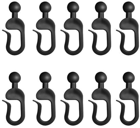 10 ganchos deslizantes para anillas, ganchos para cortinas y pantallas laterales, ganchos fáciles de montar hechos de plástico duradero, adecuados para cenadores de jardín, toldos y lonas de tienda de