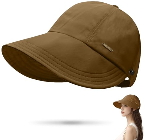 UPF 50+Womens Sun Hat UV Protection Hiking Fishing Hats Wide Brim Hat Adjustable Ponytail Packable Sun Cap