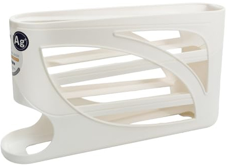 Portauova a 4 livelli per frigorifero, organizer per uova con design scorrevole, vassoio salvaspazio per 30 persone, contenitore impilabile per frigorifero e cucina (bianco)