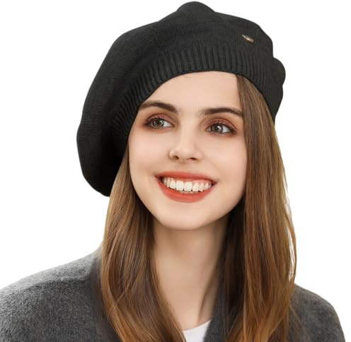 TAGVO Berretto Basco Lavorato a Maglia Stile Pittore Vintage Beanie Unisex Cappello Invernale Classico Traspirante Colore Solido