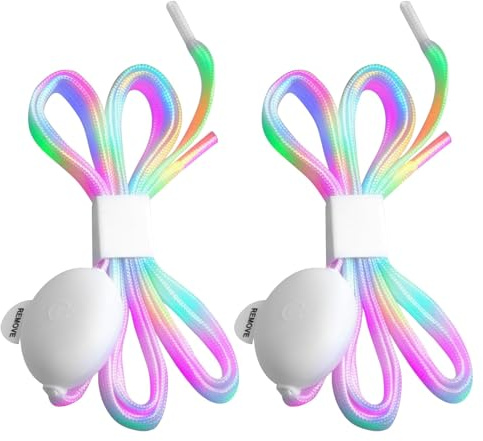 JCSJK Cordones de zapatos con luz LED, cordones de neón brillantes intermitentes con 3 modos para correr por la noche, ciclismo, patinaje, caminar, discoteca, baile, fiesta, festival, Halloween