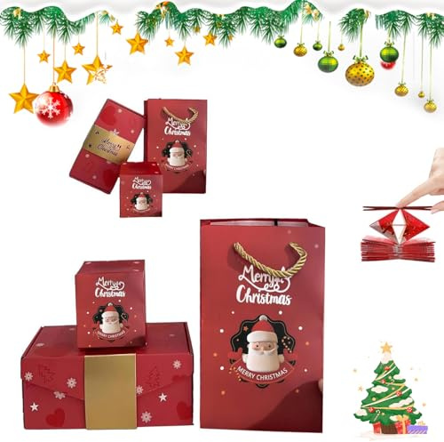 Surprise Gift Box Explosion for Money, DIY Folding Bouncing Cash Pop Up Gift Boxes, Merry Christmas Pop Up Cash Box, Bouncing Gift Boxes for Christmas Birthday Anniversary Valentine's (A, 10 Bounces)