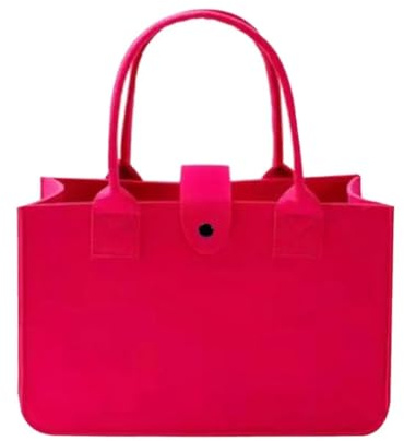 MZYFDC Bolso De Hombro Fieltro Gran Capacidad, Organizador Almacenamiento Portátil, Bandolera, Cruzado For Artículos Diversos Juguete For Mujer Para compras, viajes, trabajo(Rose red)