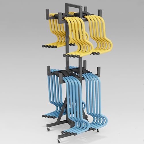 Sports Equipment Storage Cart, 4-Wheel Hurdle Carrier for School, Gymnasiums, Kindergarten, and Retail, Large Capacity for Football Training
