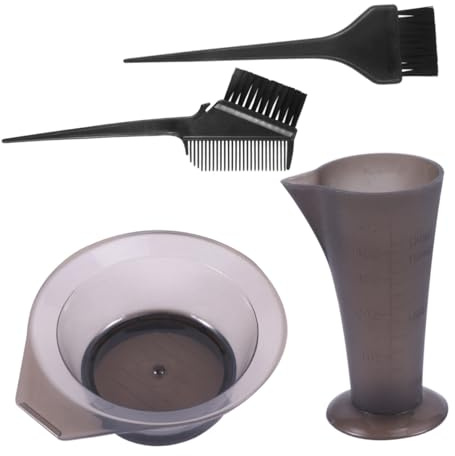 SHERCHPRY Kit de Tinte Cabello Profesional 4 Piezas Pincel, Cuenco Medidor y Bolsa de Almacenamiento, Plástico Duradero, Colores Surtidos, Adecuado para Uso en Hogar y Salón