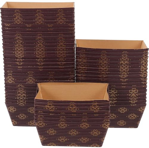 HOMSFOU 50 Stampi Per Pane in Carta Forno Usa E Getta Teglie Rettangolari Piccole Per Forno Panetterie Pasticcerie Ristoranti