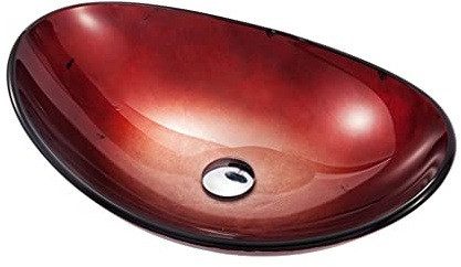 Lavabo De Encimera Fregadero de recipiente simple moderno Lavabo de vidrio for baño Lavabo de mostrador de arte for hotel Lavabo de vidrio templado Lavabo De Baño(Sink only)