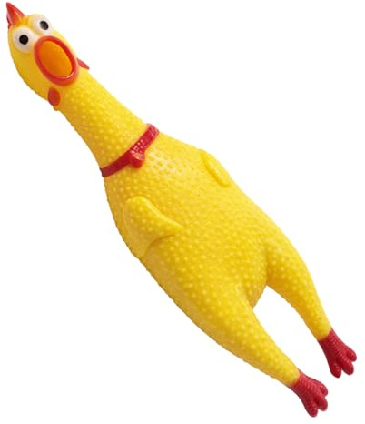 FANCY Pets Gioco per Cani Pollo di Gomma 28 cm, Gallina di Gomma Sonori – Pollo Urlante Giocattolo Divertente e Antistress per Cani di Piccola e Media Taglia