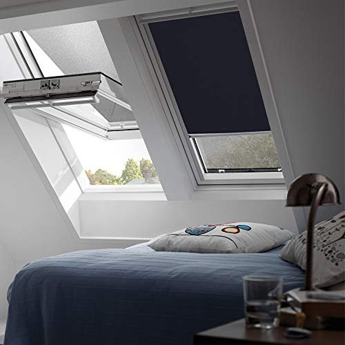 VELUX Verdunkelungsrollo für GGL, GHL, GTL, GPL, GGU, GHU, GTU, GPU / FK08 / in Farbe Standard 1100 / Uni Dunkelblau // DKL FK08 1100S