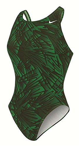 Nike Flux Fast Back Tank Swimsuit Girl's 26 CourtGreen