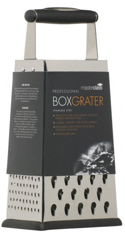 MasterClass Rutschfeste Kastenreibe aus Edelstahl mit Griff, 24,5 cm (9,5), Silber