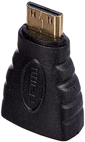 HDSupply HA030 Mini HDMI Stecker auf HDMI Buchse Adapter (vergoldet, FullHD, 1080p) schwarz 1 stück