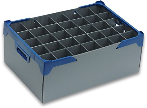 Prosecco Champagne Flute Storage Boxes for Glass Max Height 195mm, Glass Max Width 65mm - Stores 35 Flutes or Glasses - Box Ref. GJ-195-35