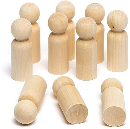 Baker Ross Blanka träfigurer för barn – kreativt pysselmaterial för dekoration (10 stycken)