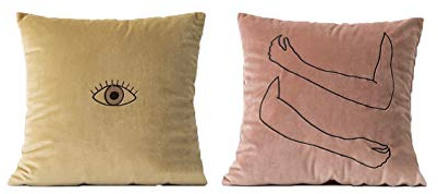 anaan Hejmo Fundas de Cojines Bordado Terciopelo 45x45 cm Almohadas Fundas Cuadradas para Sala de Estar sofás Decorativa Diseño Juego 2
