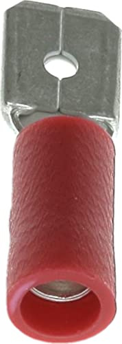 Capocorda rosso piatto pre-isolato maschio rinforzato in sacchetto, 6,35 x 0,8 mm, 0,3-1,5 mm2, confezione da 20