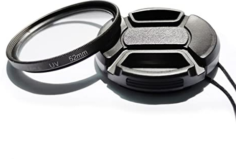 52 mm mehrfach beschichteter UV-Schutzfilter und 52 mm Objektivdeckel kompatibel für Nikon AF-S DX NIKKOR 18-55 mm Objektiv, für Sigma 30 mm F1.4 Objektiv (1+1 Pack)