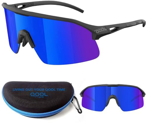 Living out your qool time Polarisierte Shield-Radsport-Sonnenbrille für Männer und Frauen, ideal für Volleyball, Laufen, Golf und MTB 118