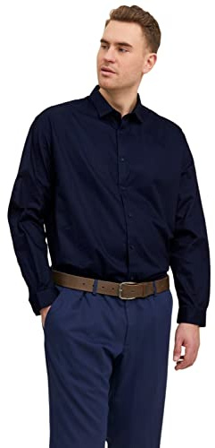 Jack & Jones Camisa de Hombre Plus Locker Corte Superior Camisa, Navy Blazer/Fit:Loose Fit, 8XL