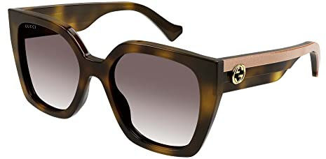 GUCCI Womens GG1300S Sunglasses, Havana-Crystal-Brown, 55