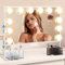 BESTOPE PRO Specchio Trucco Hollywood Regolabile 60x35cm, Porta Cellulare, 12 LED Dimmerabili Touch, 3 Modalità Colore, Specchio Tavolo/Parete, Ingrandimento 10X, Bianco