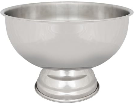 Rink Drink Stainless Steel Champagne Ice Bucket - 35cm Plain - 1x Home Pub Garden Table Wine Champagne Water Beer Bottle Drinks Cooler