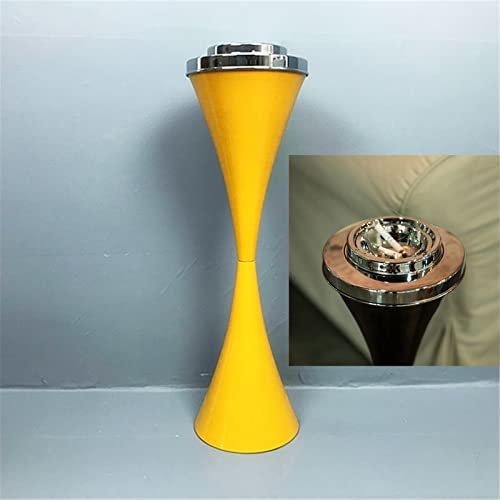 Posacenere da Esterno, posacenere per Esterno, posacenere da Pavimento con Coperchio in Acciaio Inox, posacenere da Pavimento richiudibile Contemporaneo, Altezza 24 Pollici, Finitura cromata