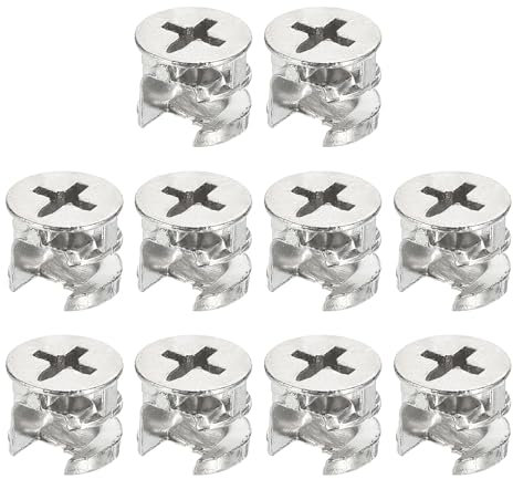 sourcing map Cam Lock Nut for Furniture, 10pcs 12x10mm Joint Connector Locking Nuts Furniture Connecting Cam Fittings