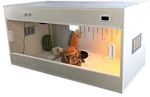 Pet Incubator Reptil Terrarium Djuravelslåda med aluminiumventiler Högemitterande akryl Reptil Terrarium gör att ödlan eller geckon kan känna sig bekväm inom några minuter. (Stor)