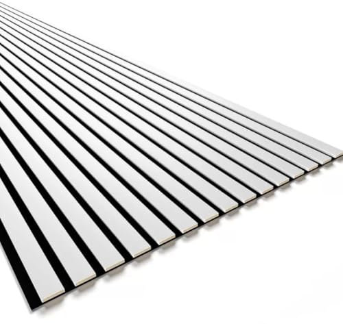 Pannello a Lamelle Flessibili in MDF con Feltro, 278x60x0,9 cm (White)