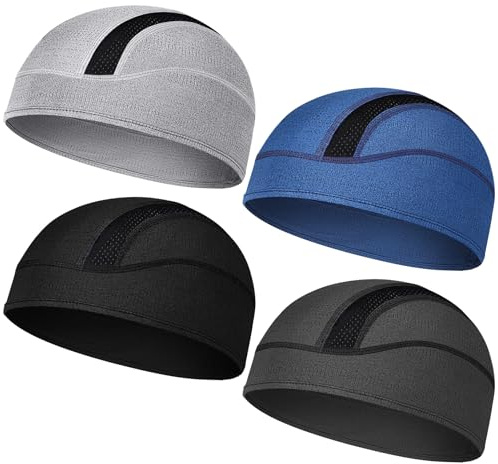 JenPen 4 Pcs Skull Cooling Cap Helmet Liner Beanie Lightweight Summer Under Helmet Cycling Motorcycle Hard for Men Women