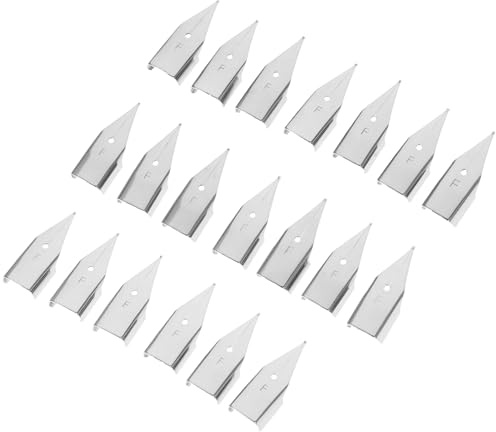 NIYANGLE 20pcs Pen Nibs Replacement for Fountain Pens Calligraphy Writing Smooth Nibs for Students Artists Sketching and Drawing Practice