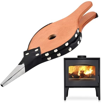 Träkaminblåsare - 41,9 x 15,9 cm, bälg för campingspis | matlagningsfläkt, eldstadstillbehör för grill, resor, lägereld, bakgård,
