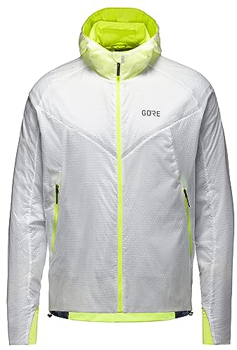GOREWEAR Chaqueta acolchada R5 GORE-TEX INFINIUM™, White/Neon Yellow, M