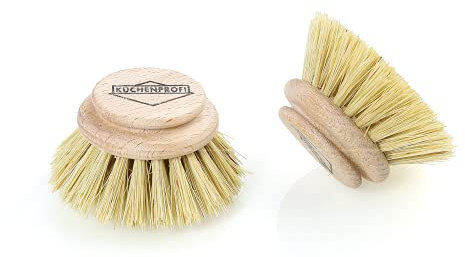 Küchenprofi Replacement Brush Due spazzole di Ricambio per Lavare i Piatti, Legno, Beige, 4 x 4 x 4 cm