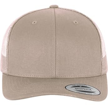Flexfit Unisex Retro Trucker Cap, Klassische Trucker Cap mit Mesh-Rückseite, one Size, Khaki