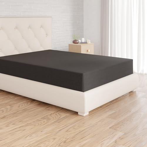 Amazon Basics Spannbettlaken, 160 x 200 x 30 cm, Mikrofaser, Spannbetttuch - Matratzenhöhe bis 30 cm, Schwarz