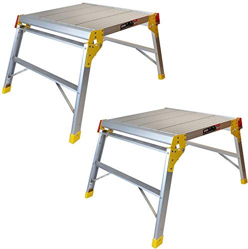 Excel Aluminium Folding Hop Up Platform Work Bench 600mm x 600MM Pack of 2