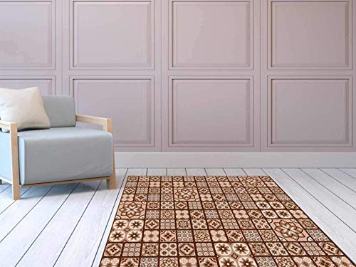 Oedim Teppich Mosaiken braune Töne Multicolor PVC| 95x165cm | PVC-Teppich | Vinylboden | Dekoration