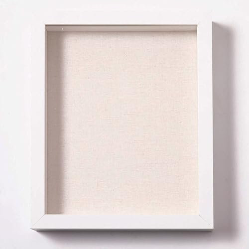 Muzilife 3D Bilderrahmen zum Befüllen mit Glasscheibe, 20x25 cm-Tiefer Holz Rahmen Weiß, Objektrahmen Shadow Box, als Geschenk für Familie Freunde usw. (Weiß, 20x25cm)