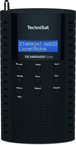 TechniSat TechniRadio Solar tragbares DAB Radio (DAB+, UKW, Kopfhöreranschluss, Aufladung über Solarpanel, IPX 5 spritzwassergeschützt) schwarz