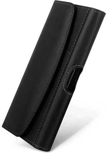 moex Snap Bag für CAT S42 Handytasche Gürtel Tasche quer, Handy Gürteltasche mit Clip Halterung, Holster Quertasche PU Leder Etui Damen Herren Magnetverschluss, Schwarz